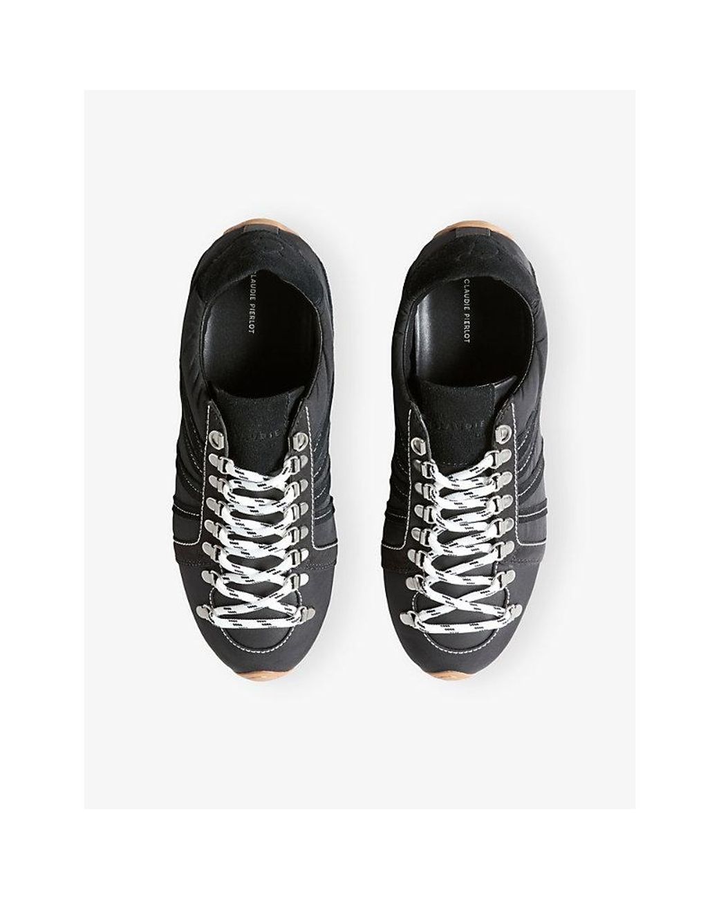 Claudie Pierlot Black Swing Suede And Woven Trainers