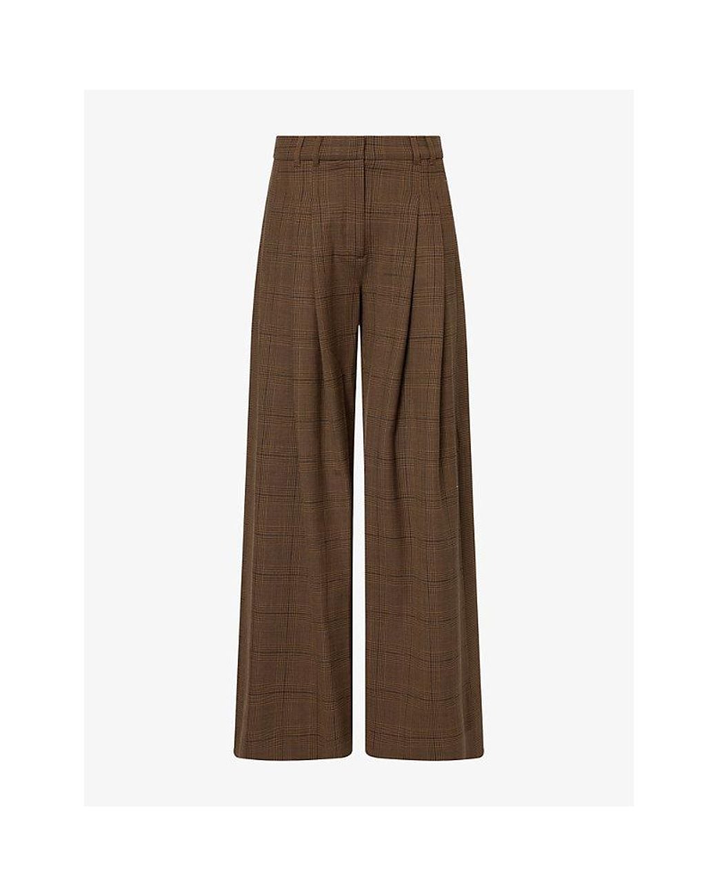 ME+EM Brown Icon Checked Woven Trousers