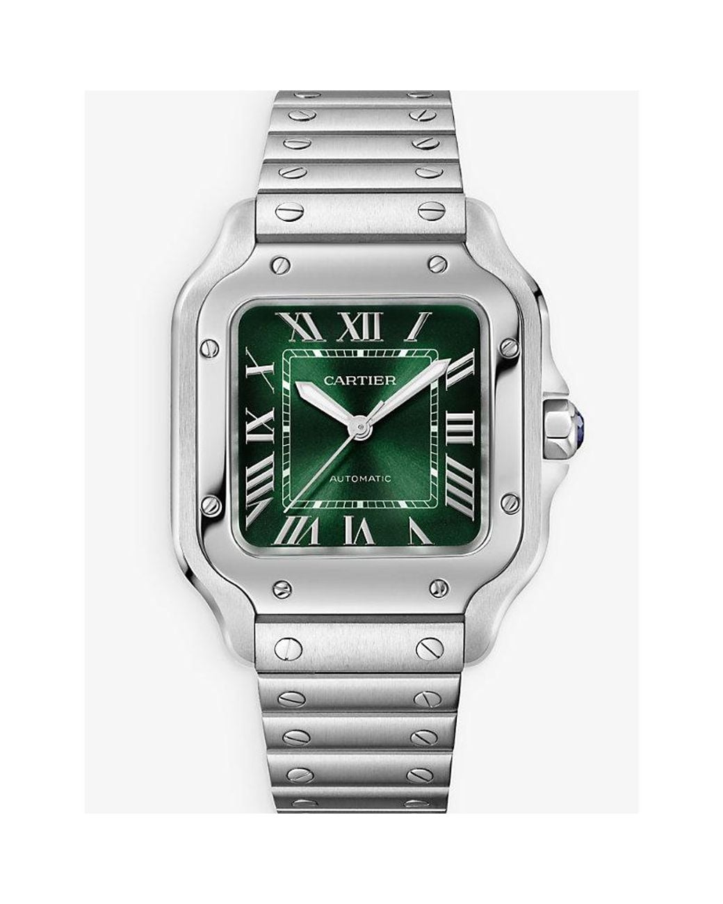 Cartier White Crwssa0074 Santos De Large Steel Automatic Watch