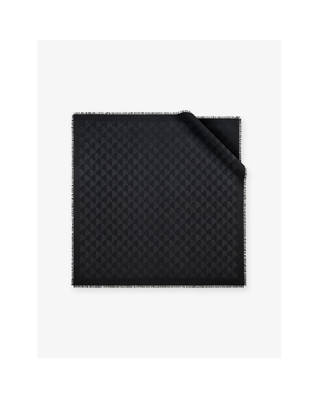 BVLGARI Black Calla Maxi Square Silk And Wool-Blend Scarf
