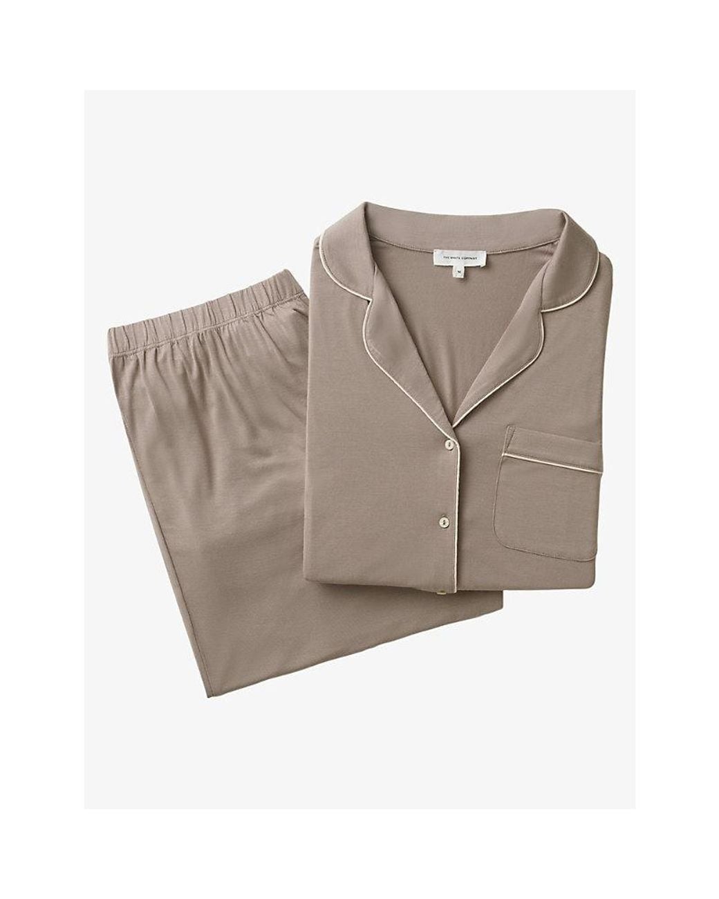 The White Company Multicolor Piped-Trim Relaxed-Fit Jersey Pyjama Set