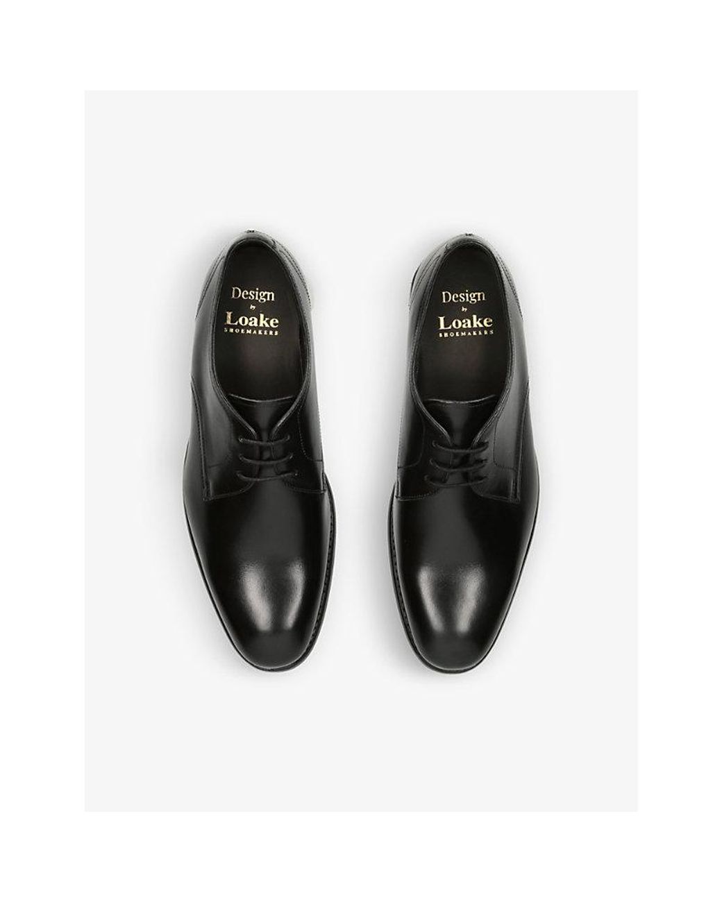 Loake Atherton Leather Derby Shoes in Black for Men | Lyst