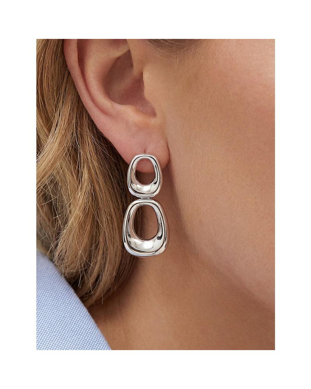 Sif Jakobs White Borsa Due Rhodium-Plated Sterling Drop Earrings
