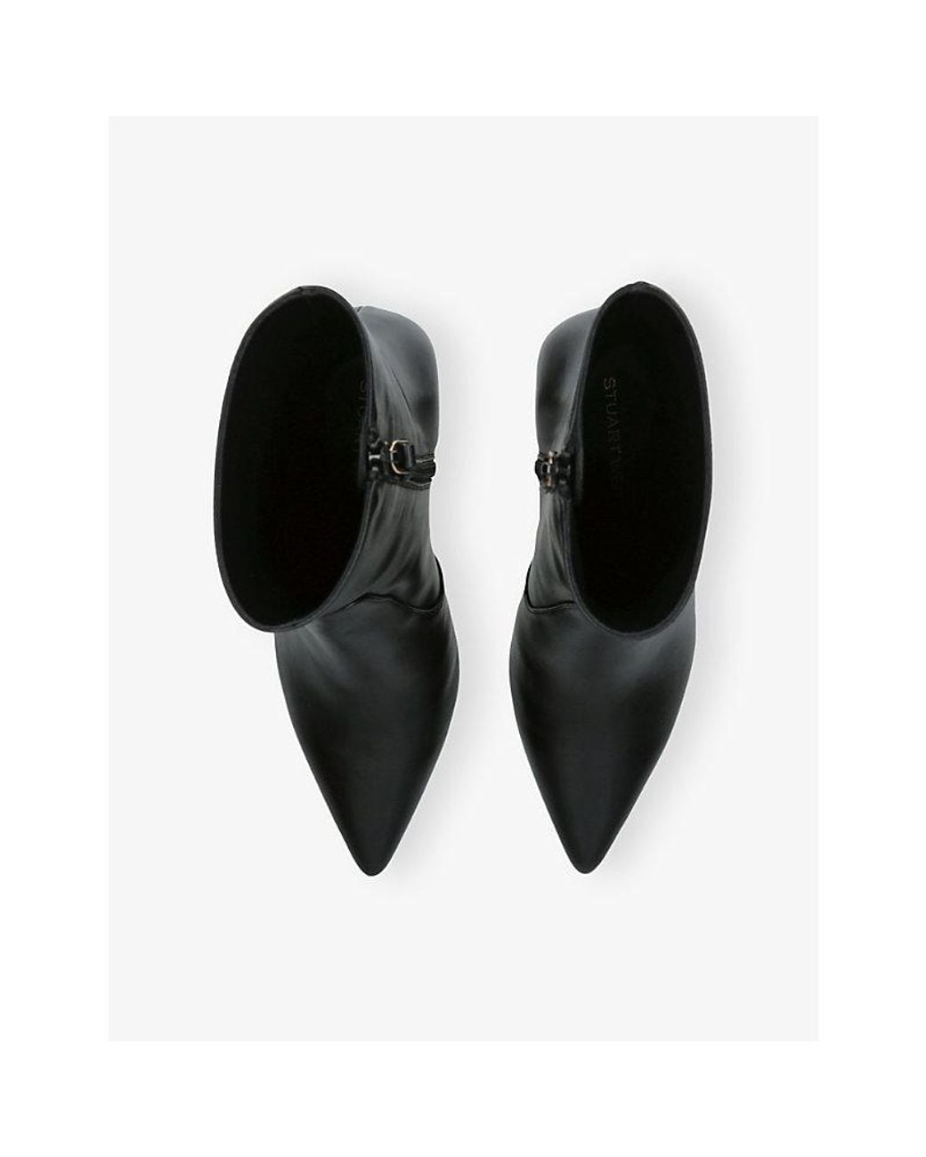 Stuart Weitzman Black Vinnie 85 Heeled Leather Ankle Boots