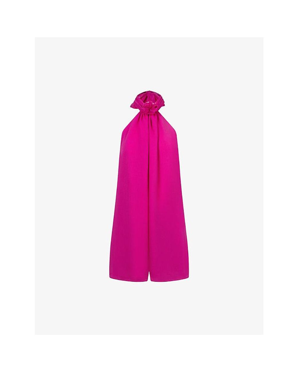 OMNES Pink Demi Halter Woven Mini Dress
