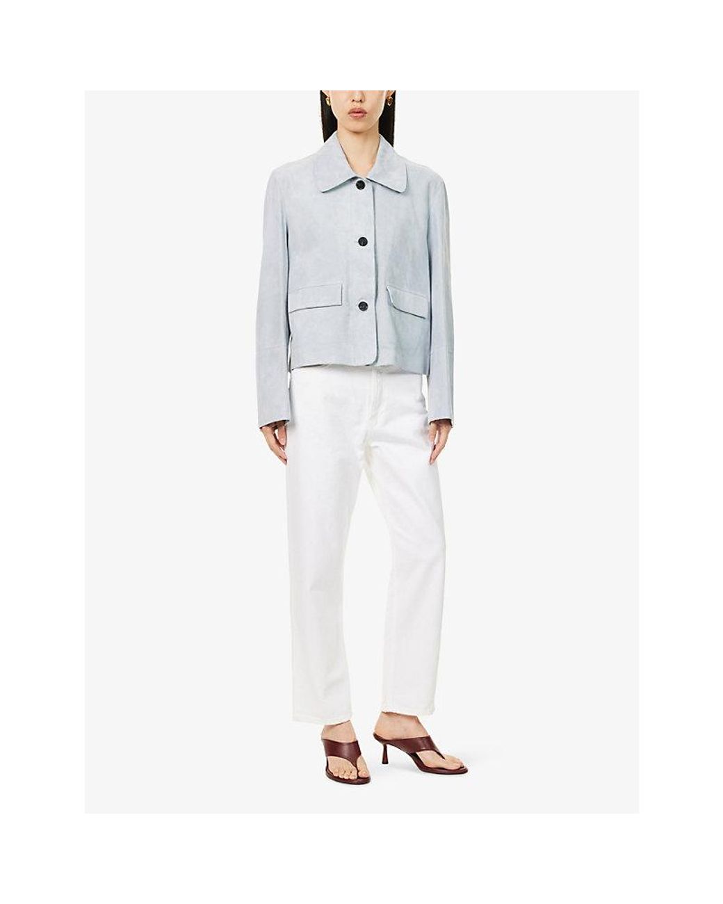 Agolde White 90's Pinch-Waist Cropped Denim Jeans