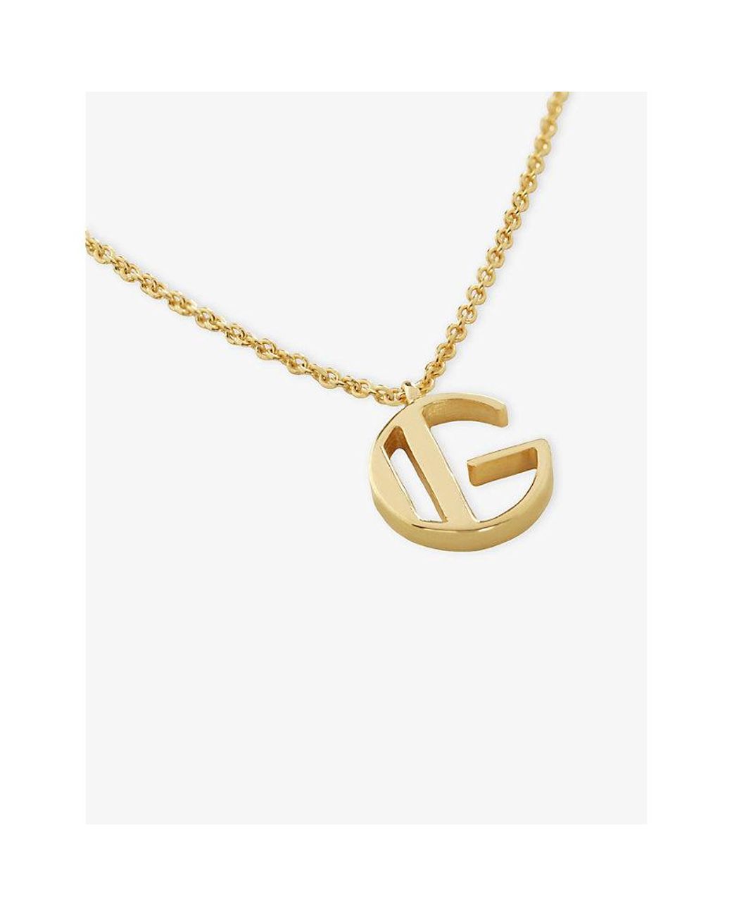 Monica Vinader White Initial G 18Ct Vermeil Plated 925 Sterling Necklace