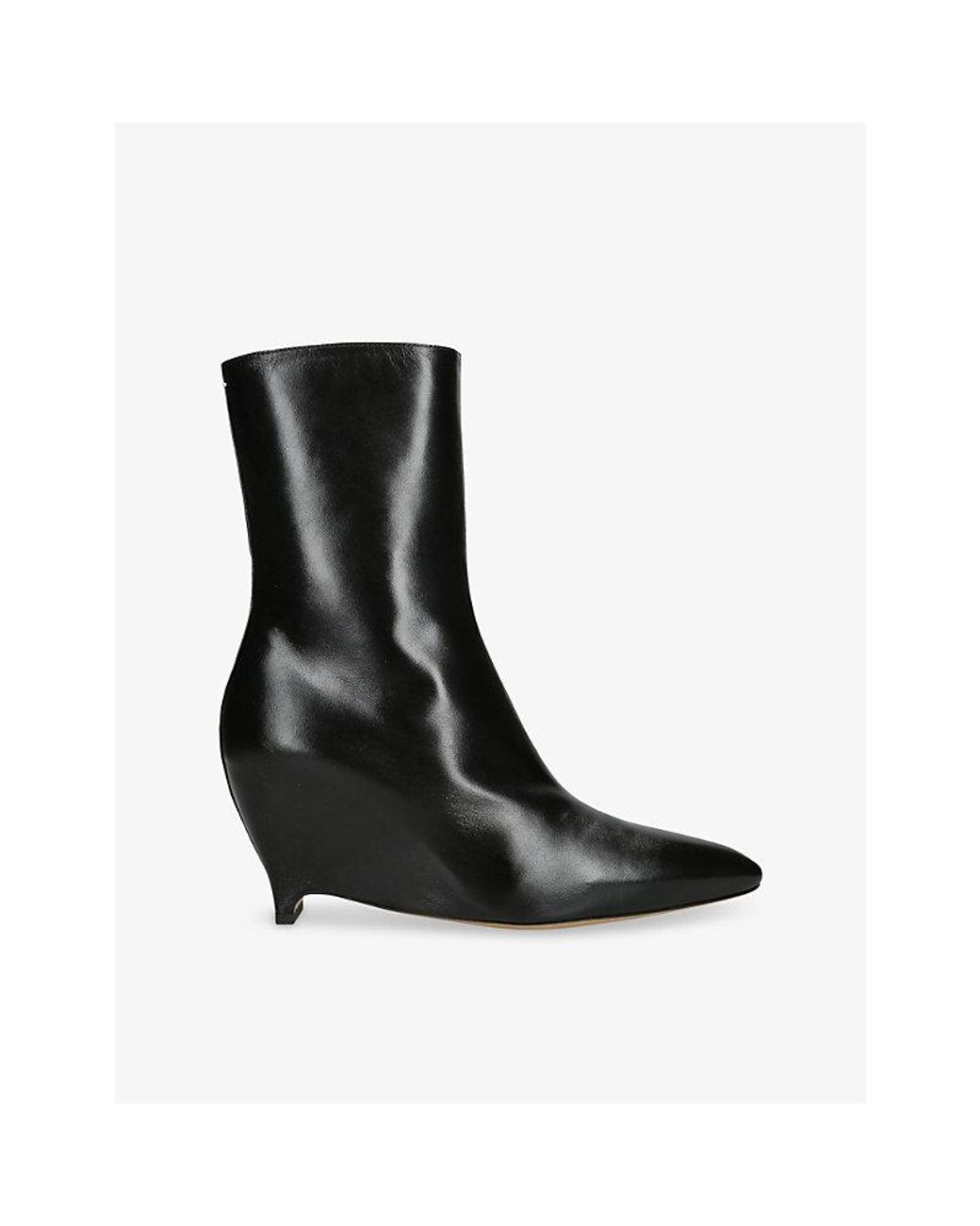 Maison Margiela Black Heel Less Leather Ankle Boots