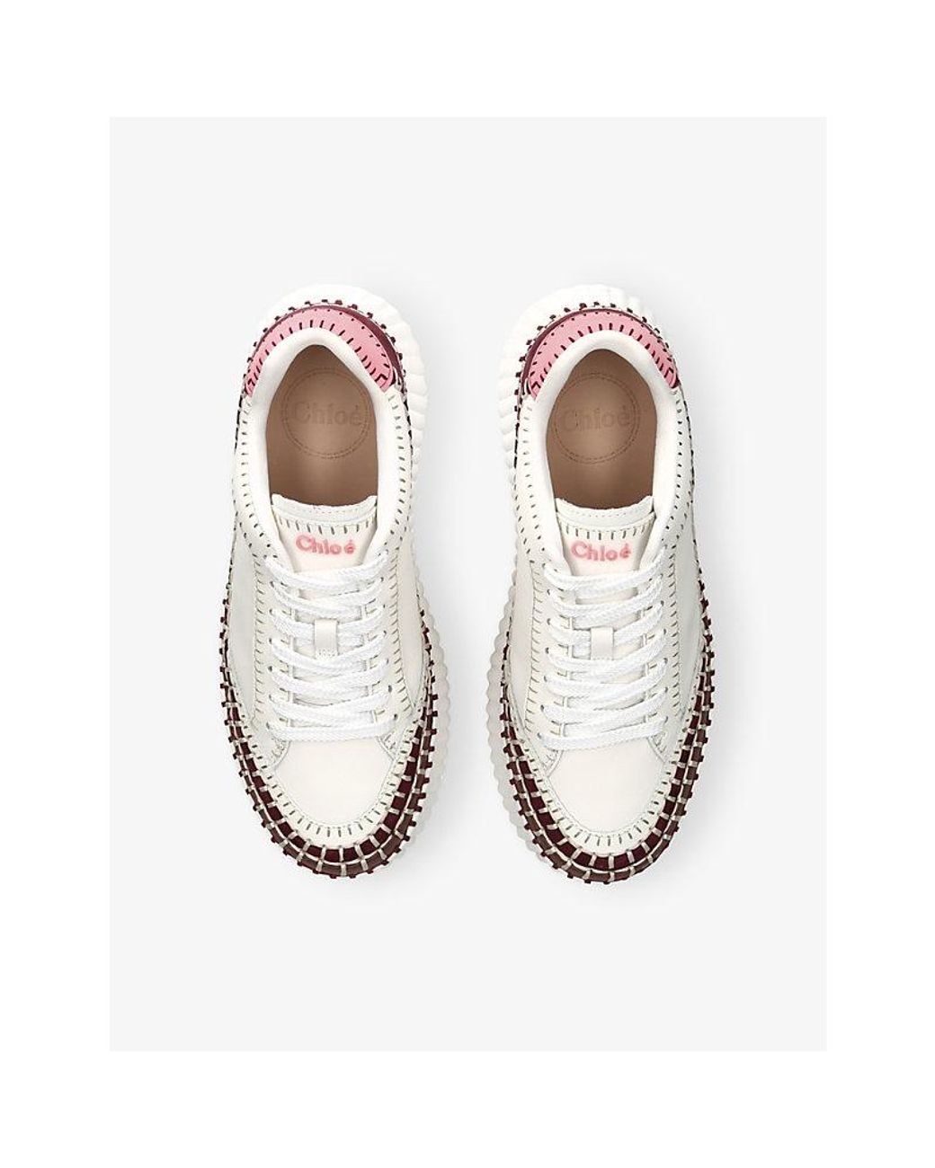 Chloé White Nama Wedge Sneakers
