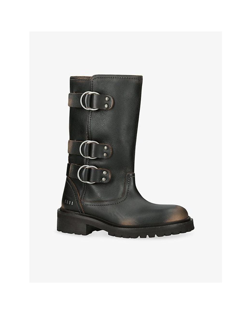 Golden Goose Deluxe Brand Black Kurt Buckle Leather Biker Boots