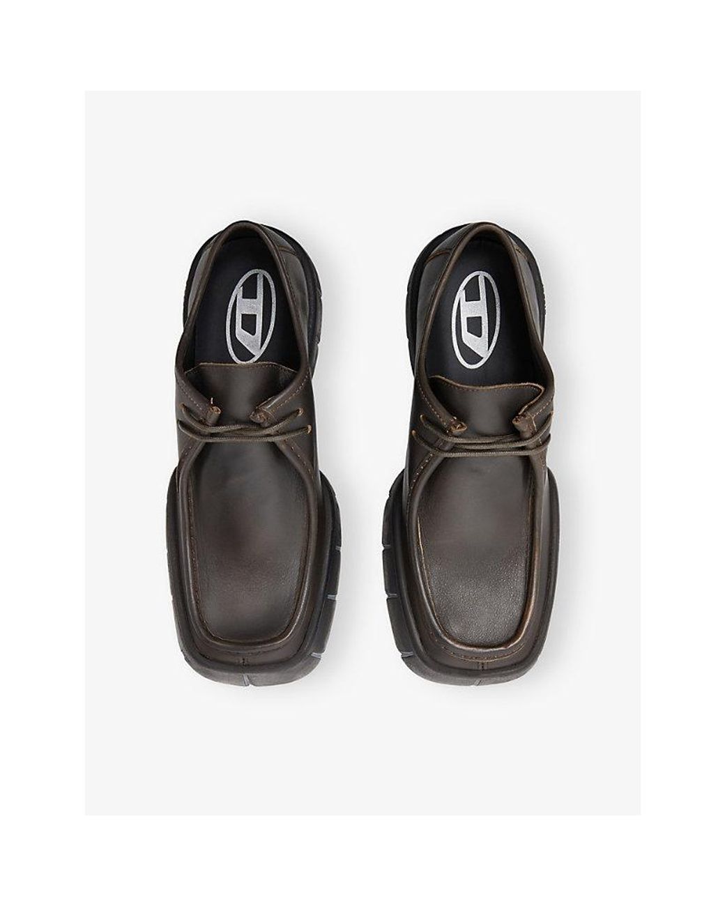 DIESEL Gray D-Tex Wb Leather Shoes for men