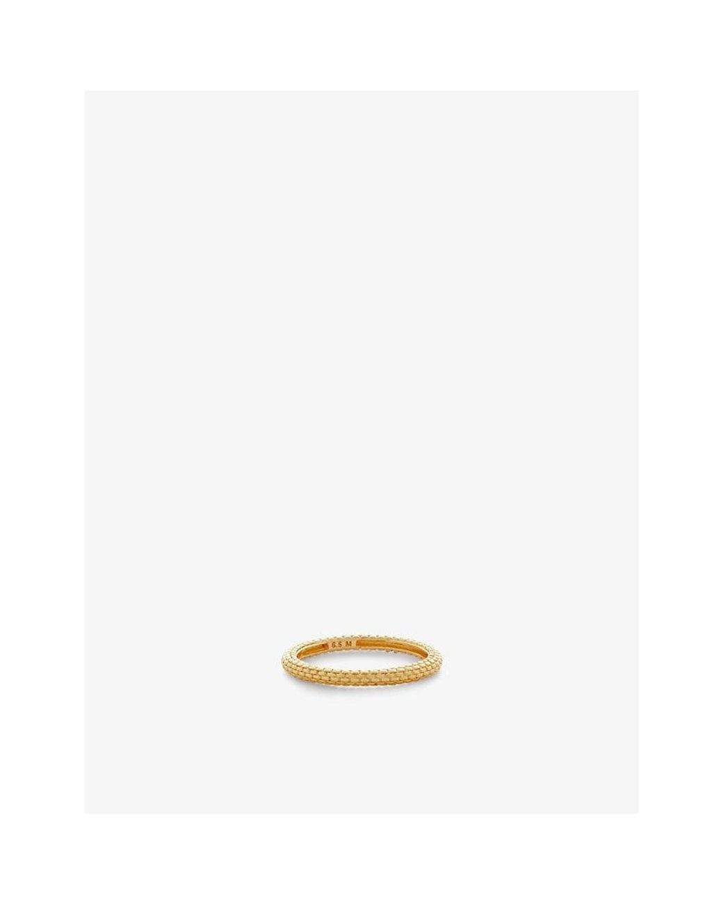 Monica Vinader Natural Heirloom 18Ct-Plated Vermeil Sterling- Stacking Ring