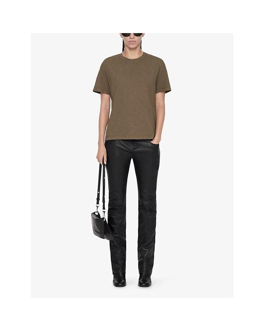 AllSaints Green Addi Short-Sleeved Cotton-Jersey T-Shirt
