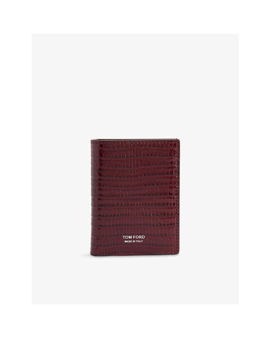 Tom Ford Red Classic Leather Bifold Wallet for men