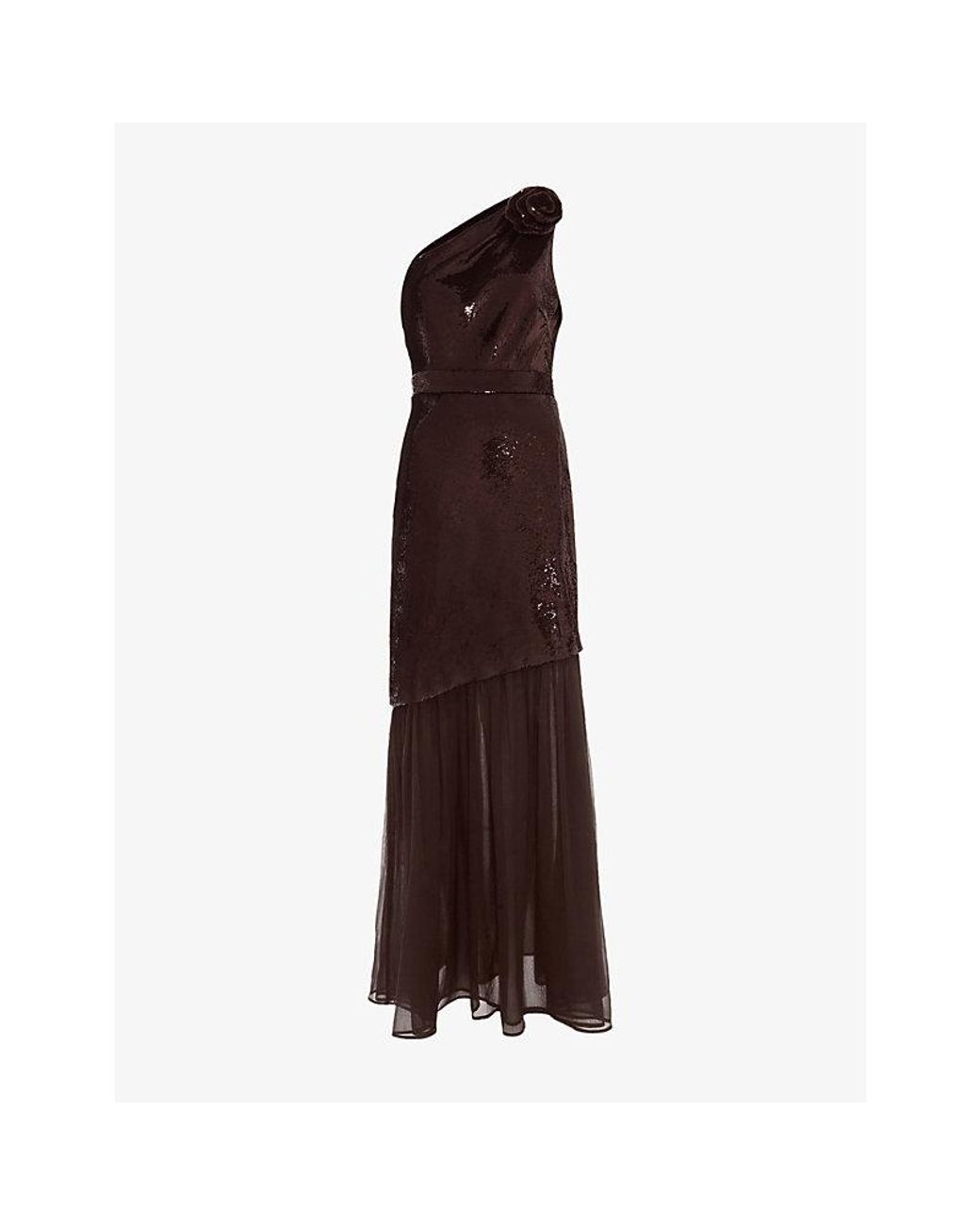 Phase Eight Purple Lola Sequin Asymmetric Woven Midi Dress