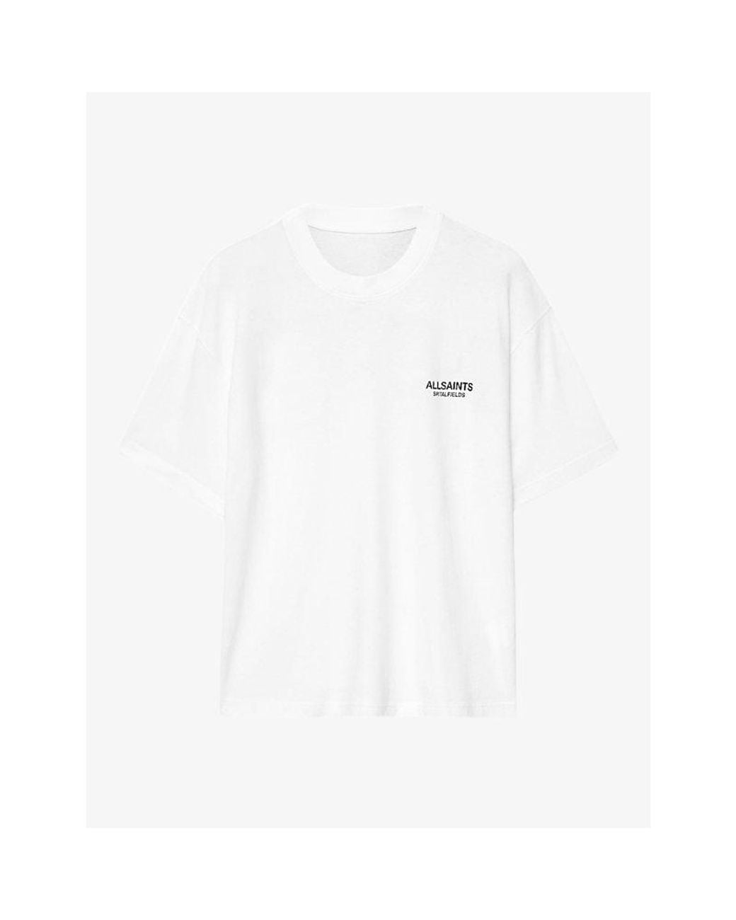 AllSaints White Shadow Graphic-Print Short-Sleeve Cotton T-Shirt for men