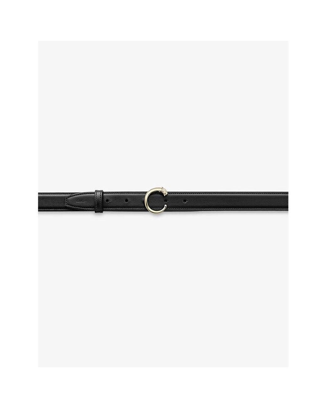 Cartier Black Panthère De Large Buckled Leather Belt