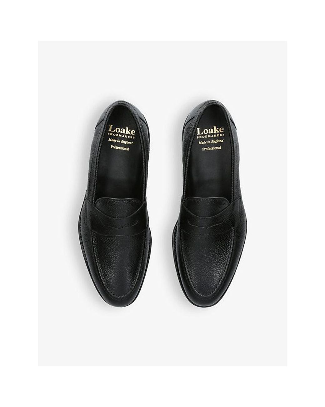 Loake Black Imperial Grained-Leather Loafers for men