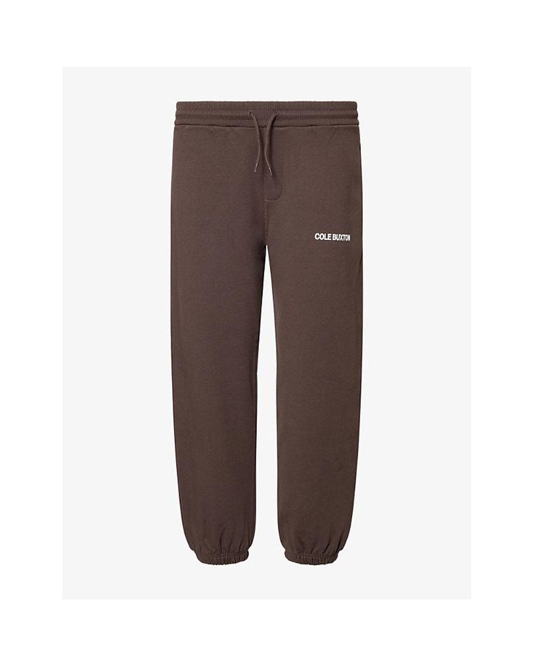Cole Buxton Brown Cb Sportswear Logo-Print Cotton-Jersey Jogging Bottoms for men
