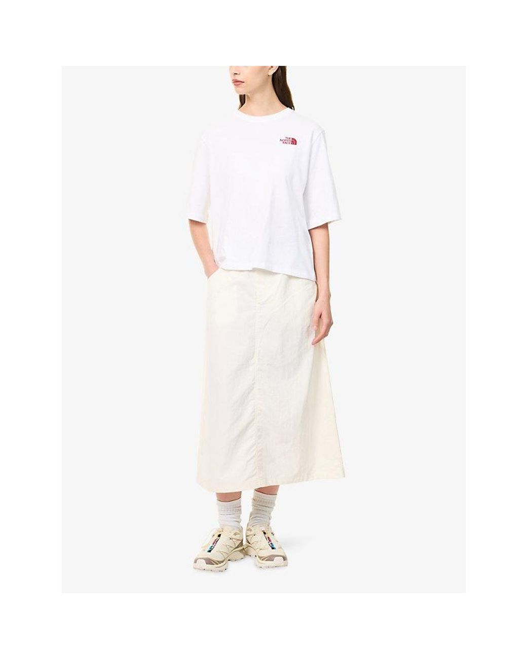 The North Face White Picnic Embroidered Cotton T-Shirt