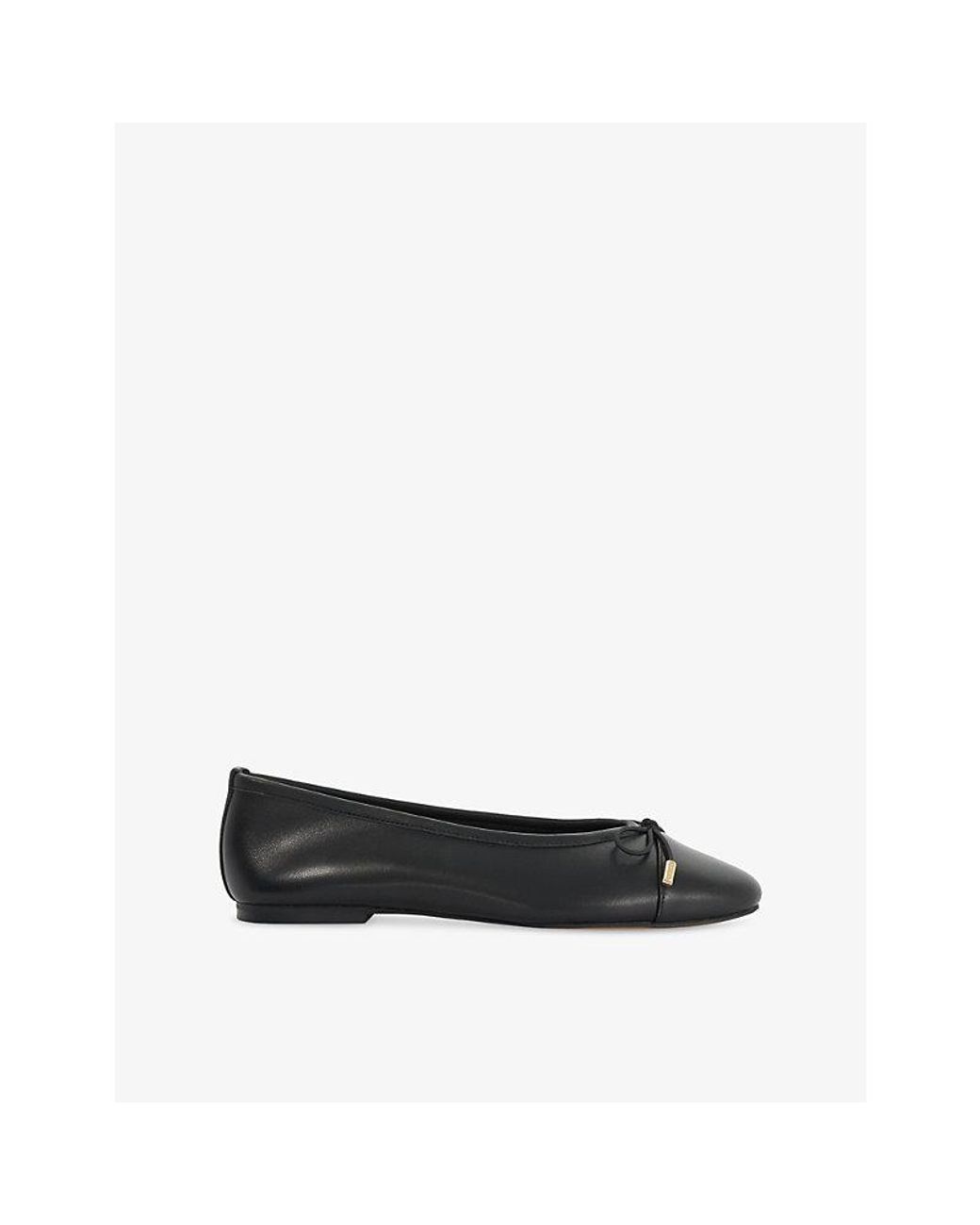 Dune Black Haliah Leather Ballet Flats