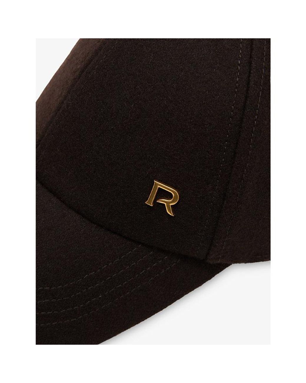 Reiss Brown Fiona Brand-Plaque Wool-Blend Cap