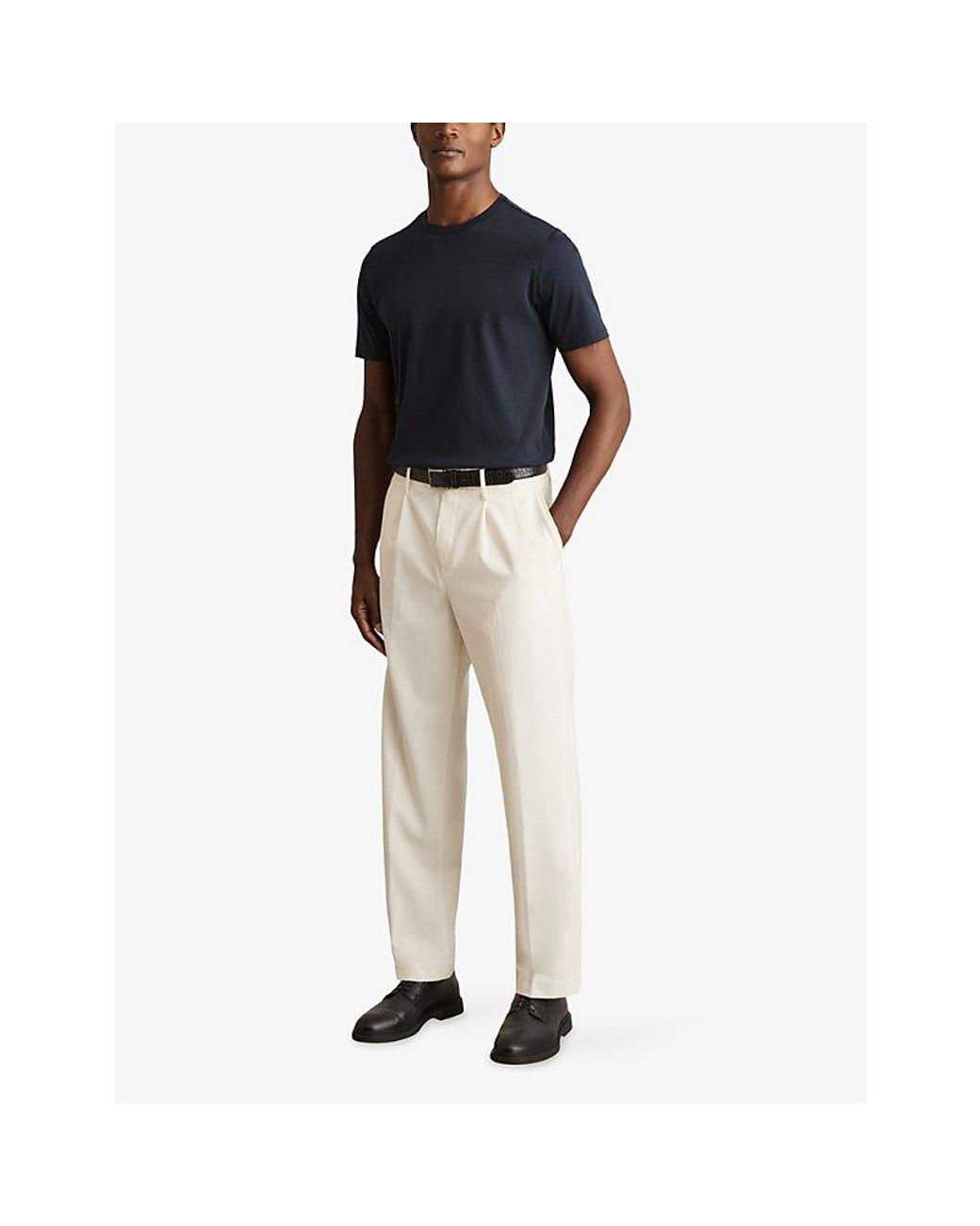 Reiss Blue Count Crewneck Short-Sleeve Cotton T-Shirt for men