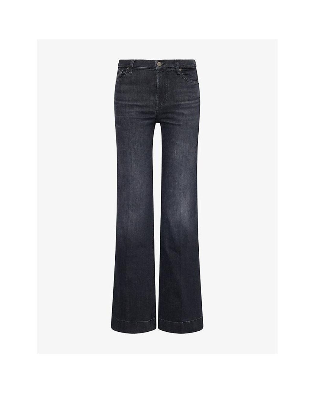 7 For All Mankind Blue Modern Dojo Flared-Leg Denim Jeans