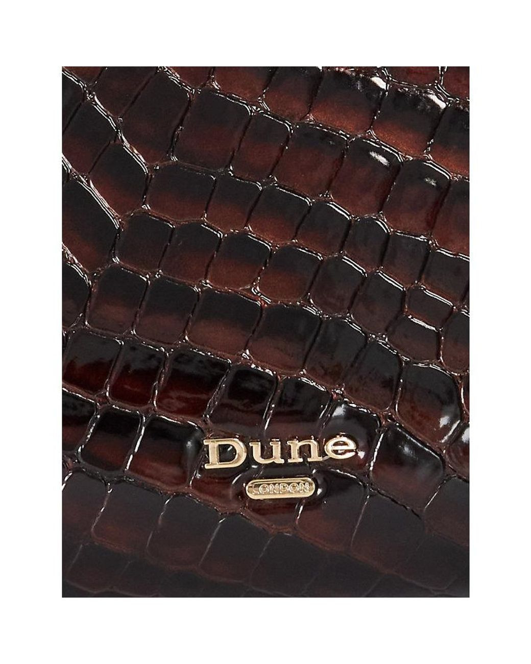 Dune Brown Disarming Mock-Croc Leather Shoulder Bag