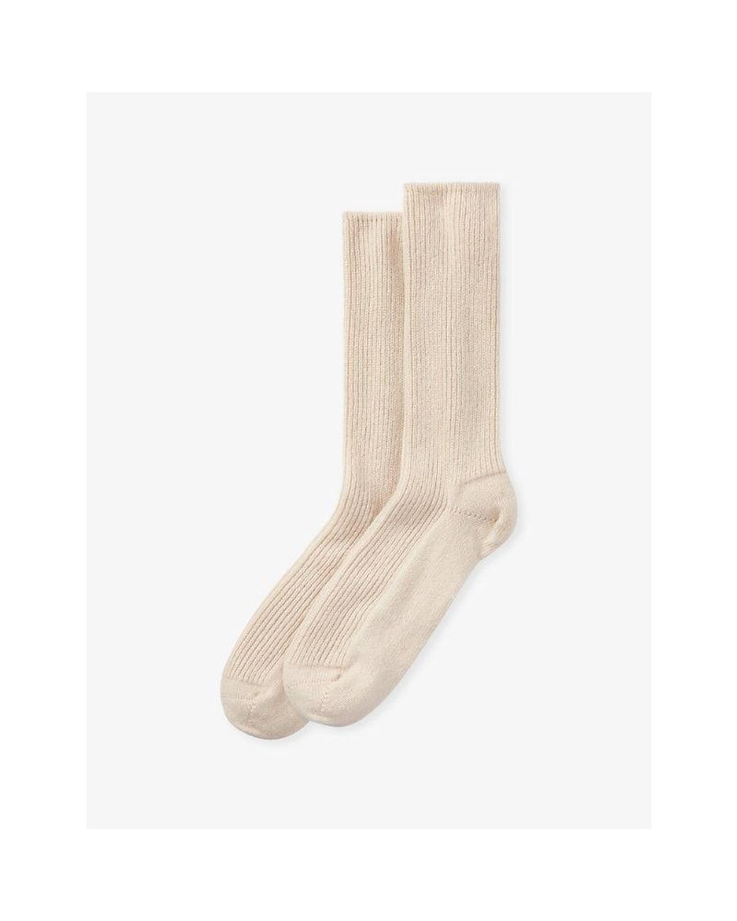 The White Company White Ribbed Mid-Calf Cashmere Bed Socks