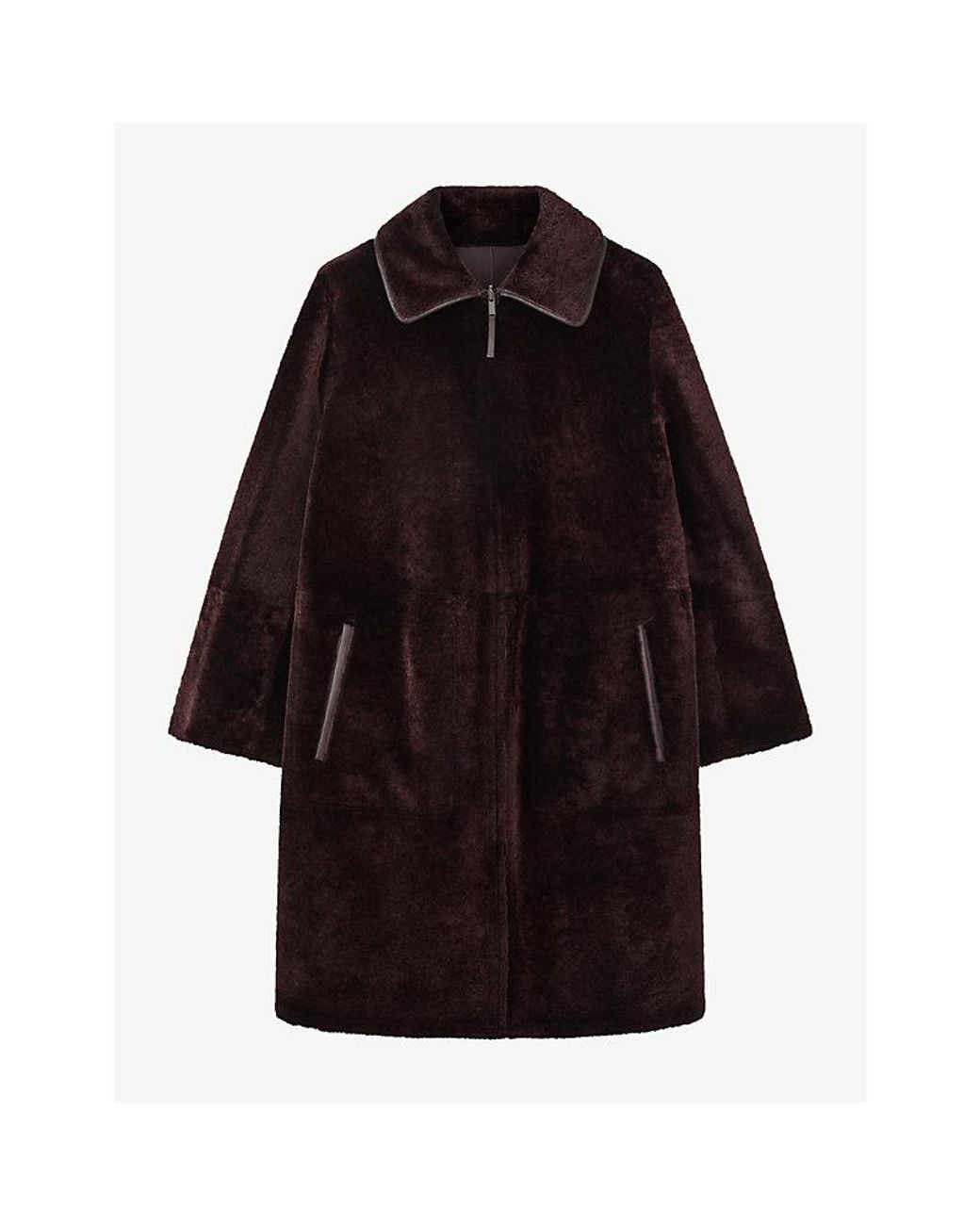 Joseph Black Caspian Reversible Shearling And Leather Coat