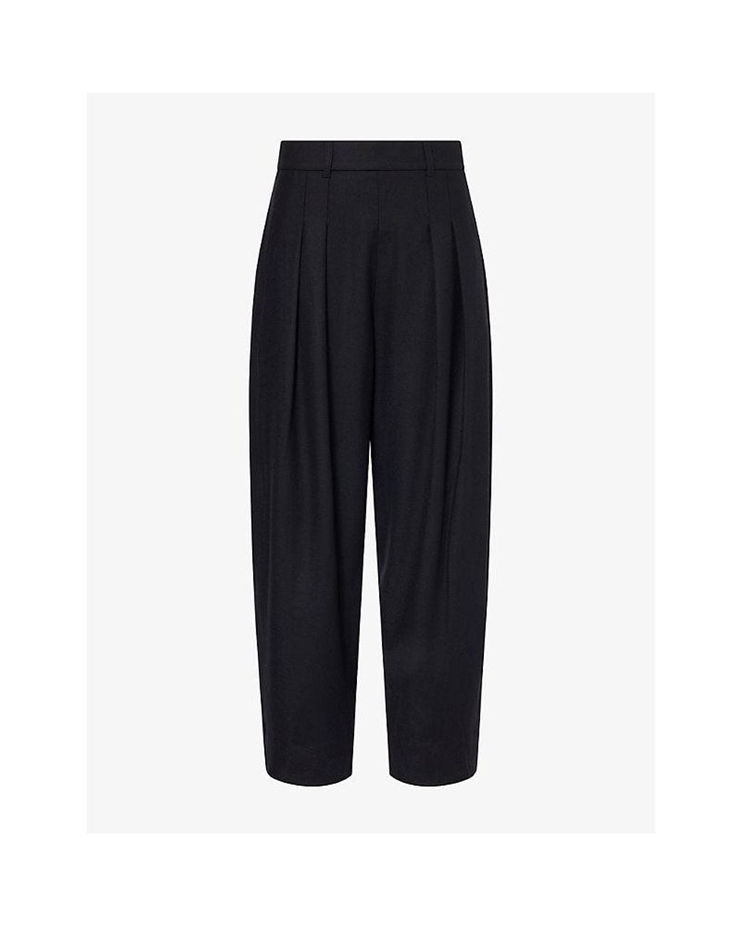 ME+EM Black Exaggerated Taper Woven Trousers