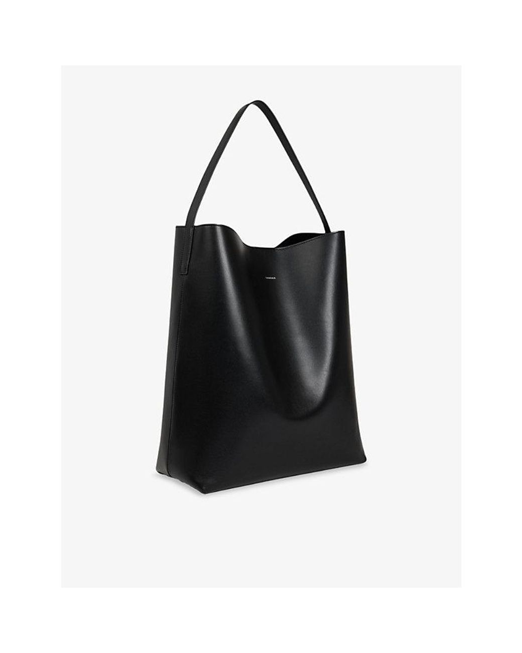 Sandro Black Logo Leather Hobo Bag for men