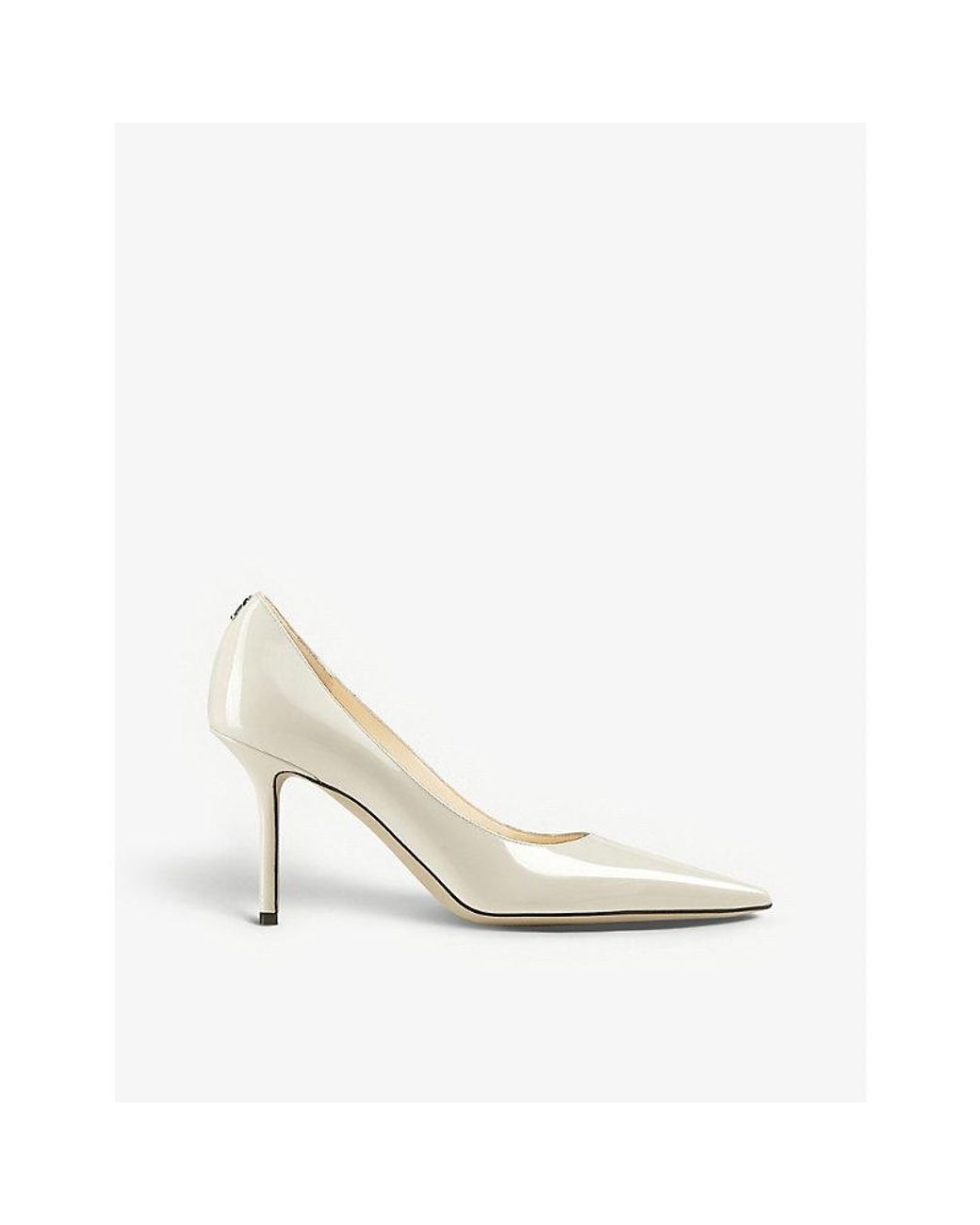 Jimmy Choo Love 85 Patent-leather Pumps in White | Lyst