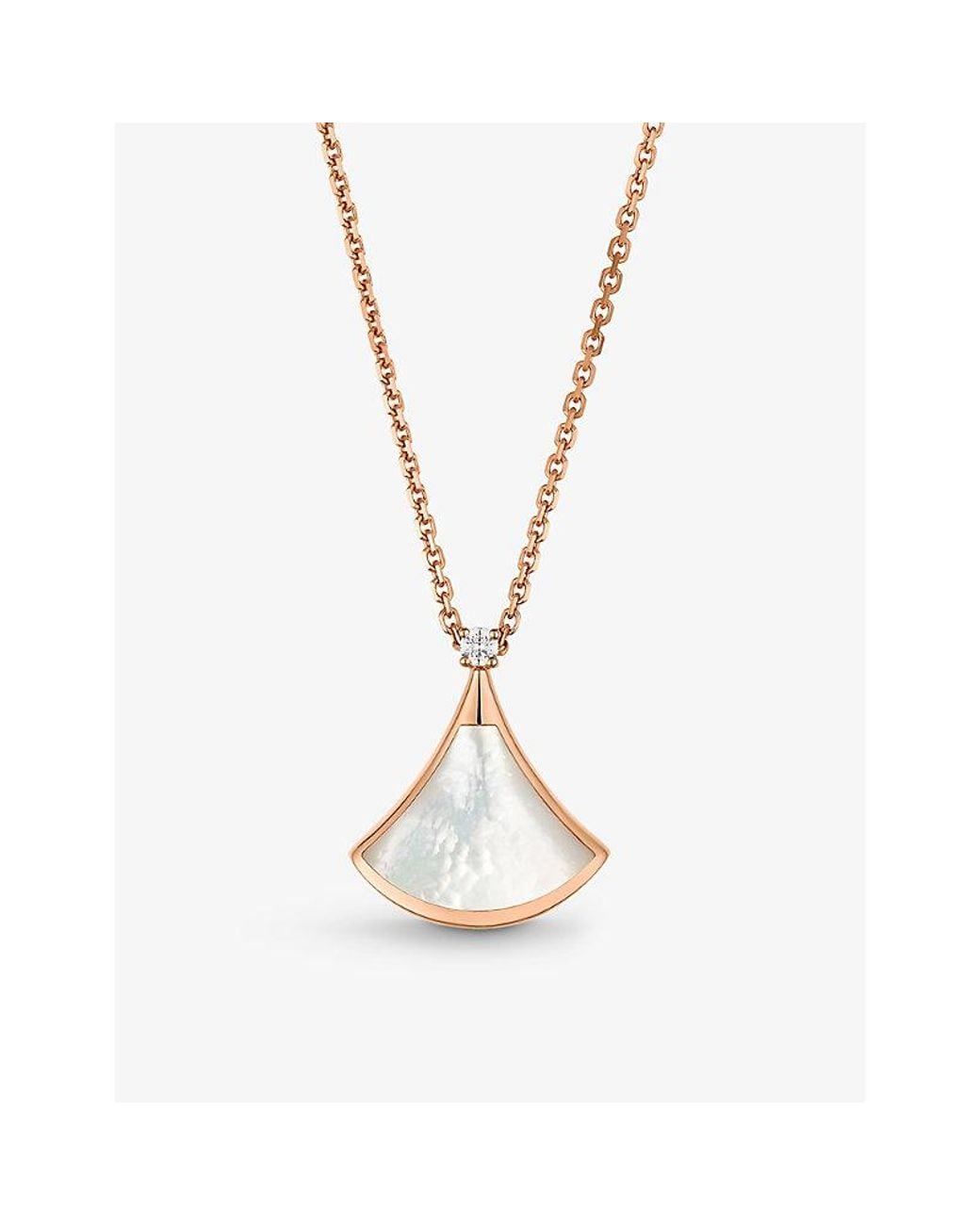 BVLGARI Metallic Divas' Dream 18Ct Rose- 0.03Ct Brilliant-Cut Diamond And Mother-Of-Pearl Pendant Necklace