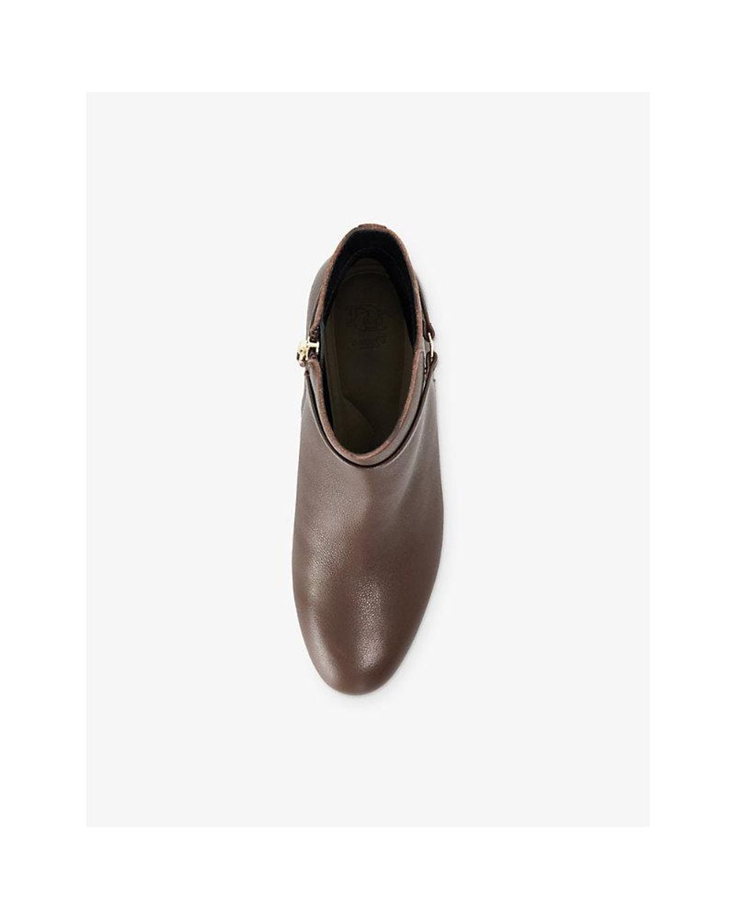 Dune Brown Oaken Heeled Leather Ankle Boots