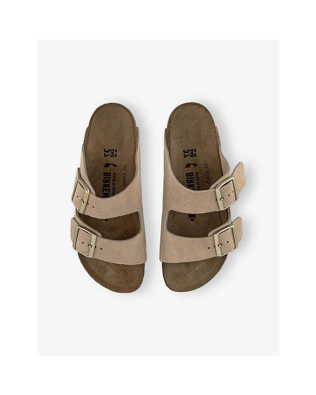 Birkenstock Natural Arizona Double-Strap Leather Sandals