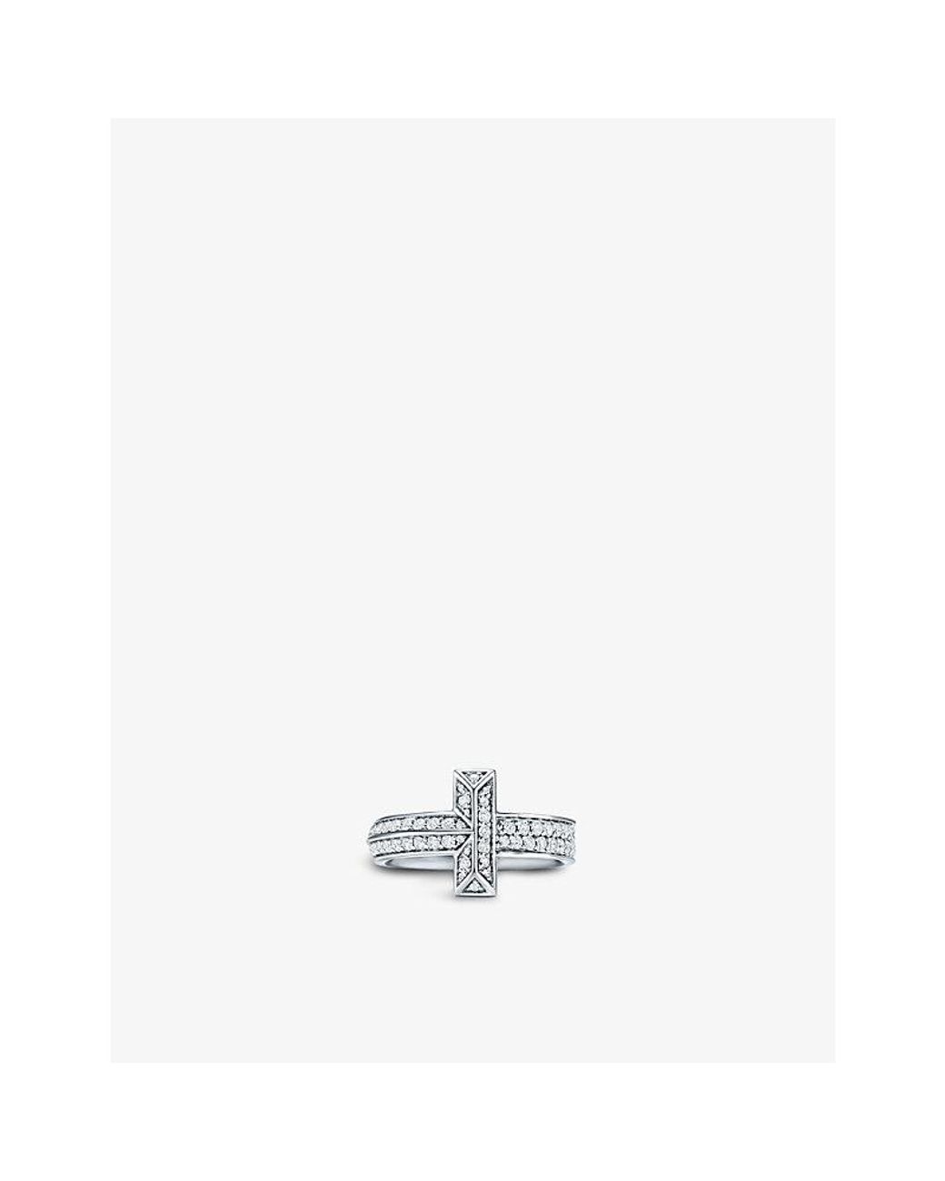 Tiffany & Co White T1 Wide 18Ct- And 0.54Ct Diamond Ring