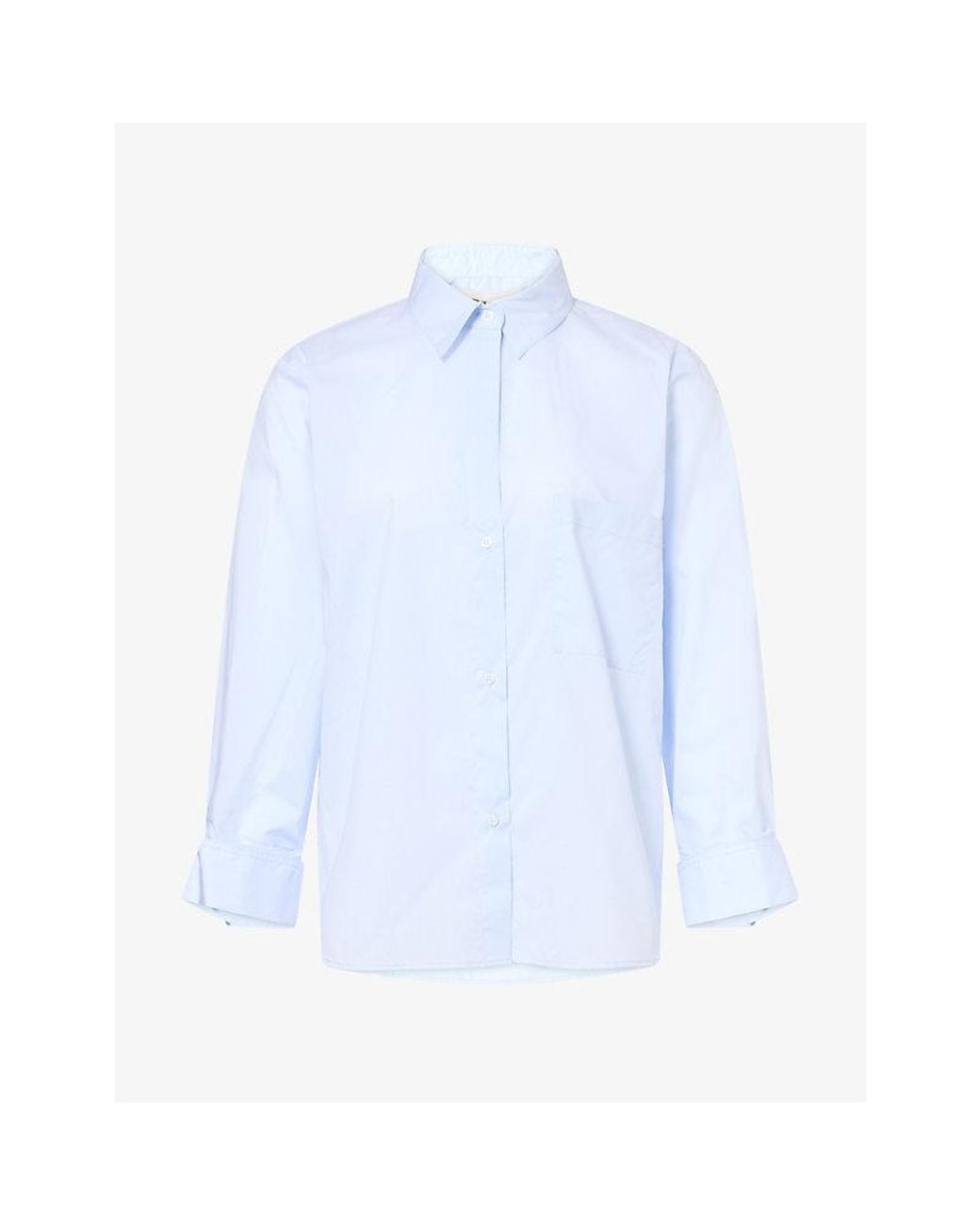 Twp Blue Next Morning Relaxed-Fit Cotton Shirt