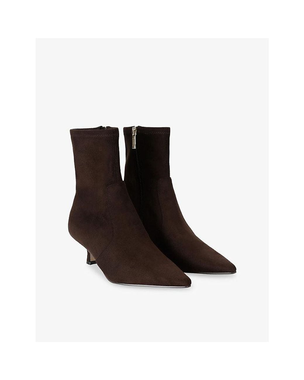 Steve Madden Brown Checklist Faux-Suede Heeled Ankle Boots