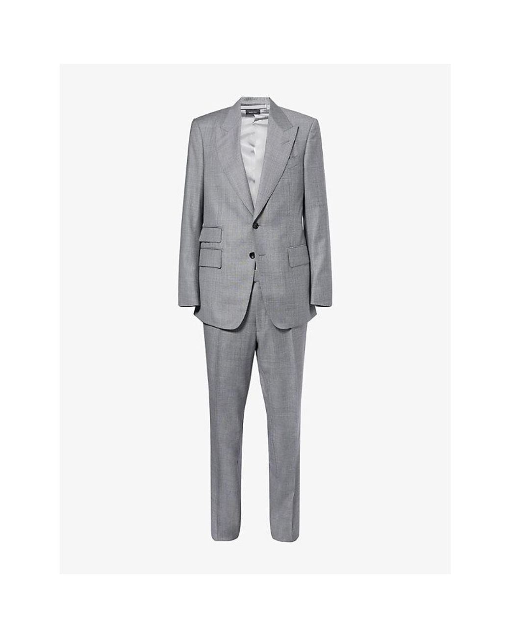 Tom Ford Gray Shelton Single-Breasted Wool Suit for men