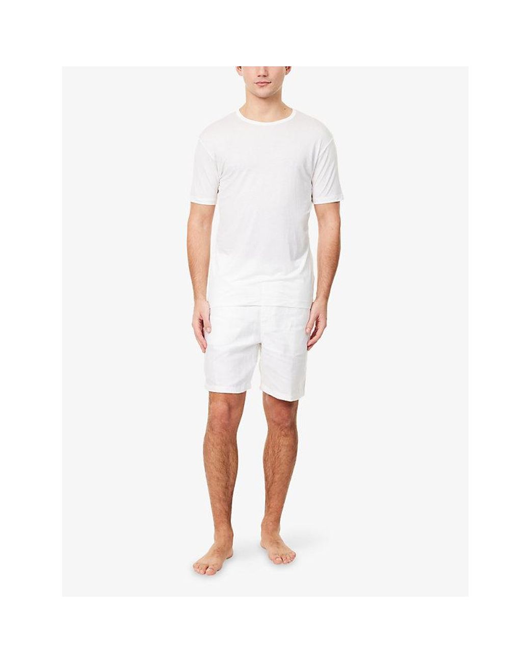 Sunspel White Regular-Fit Crewneck Stretch-Jersey T-Shirt for men