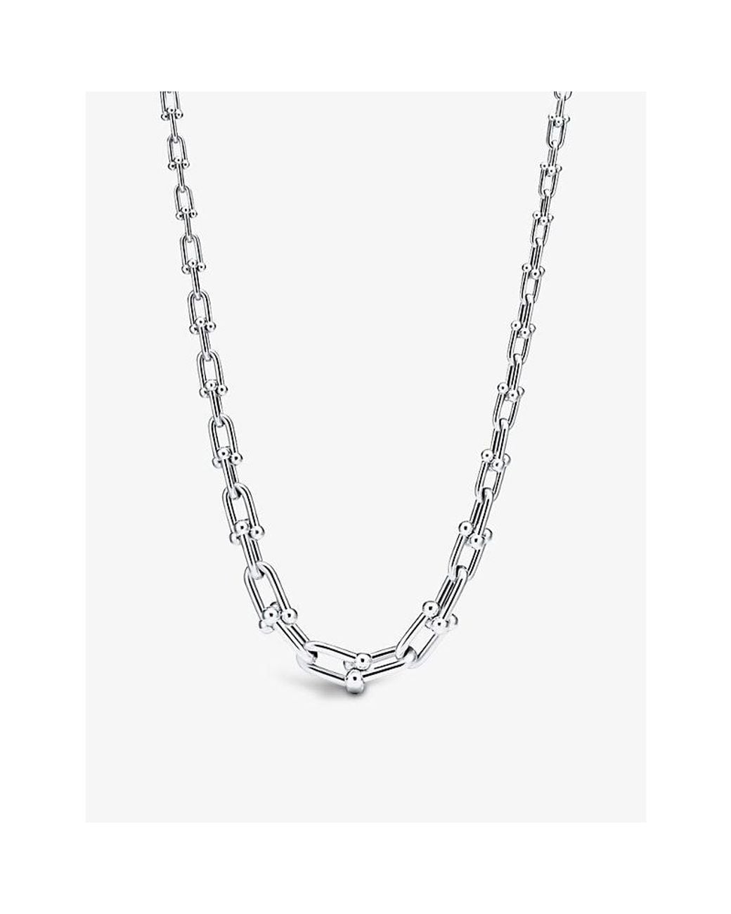 Tiffany & Co Metallic Tiffany Hardwear Graduated Link Sterling- Necklace
