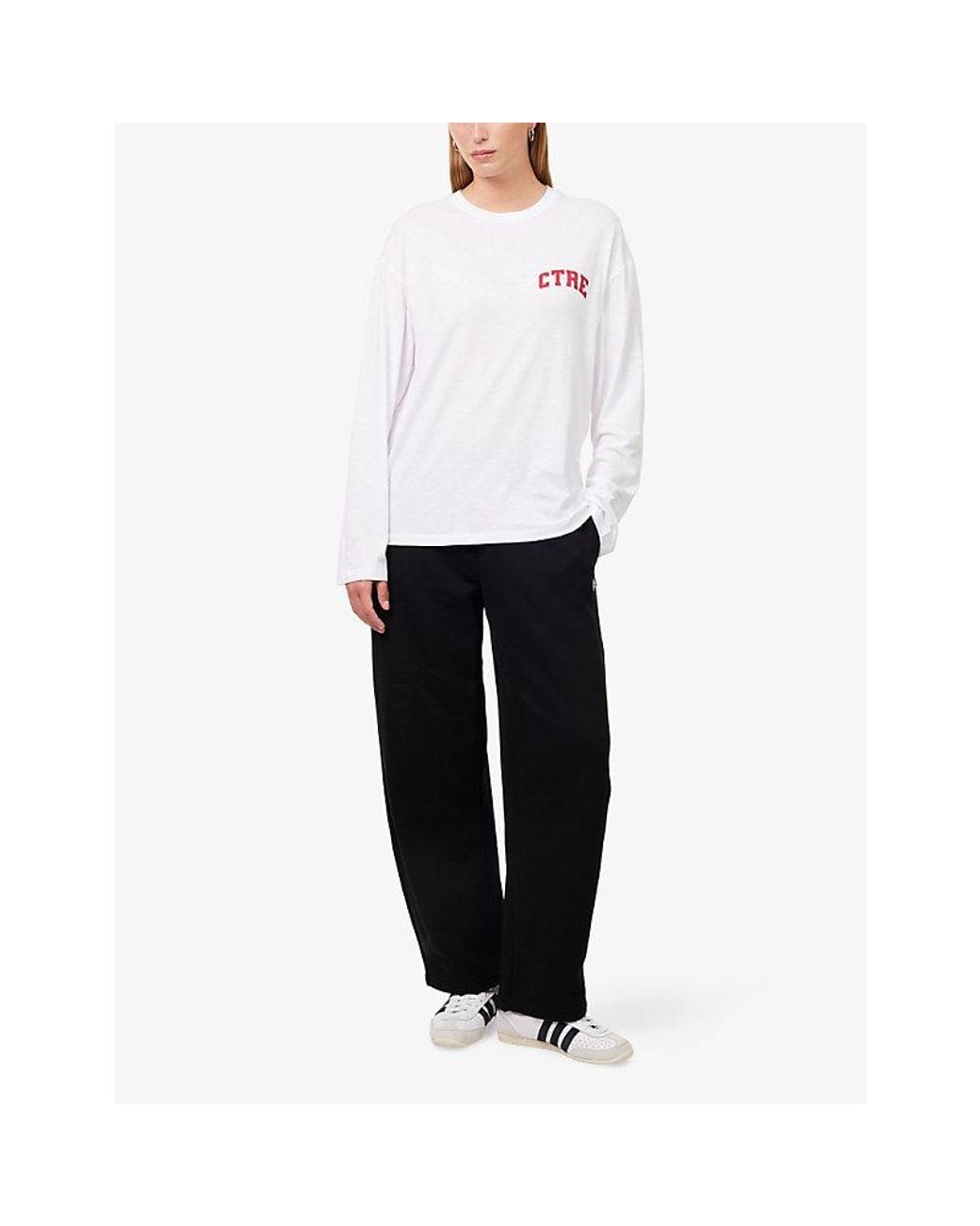 The Couture Club Black Barrel-Leg Cotton Jogging Bottoms