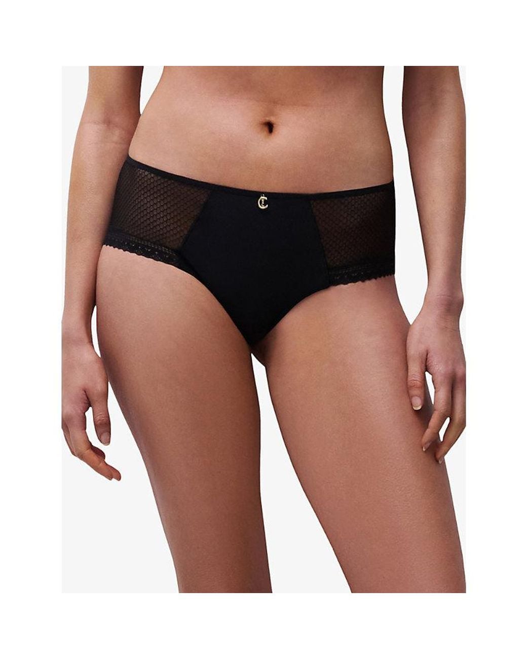 Chantelle Black Romance Shorty Lace Briefs