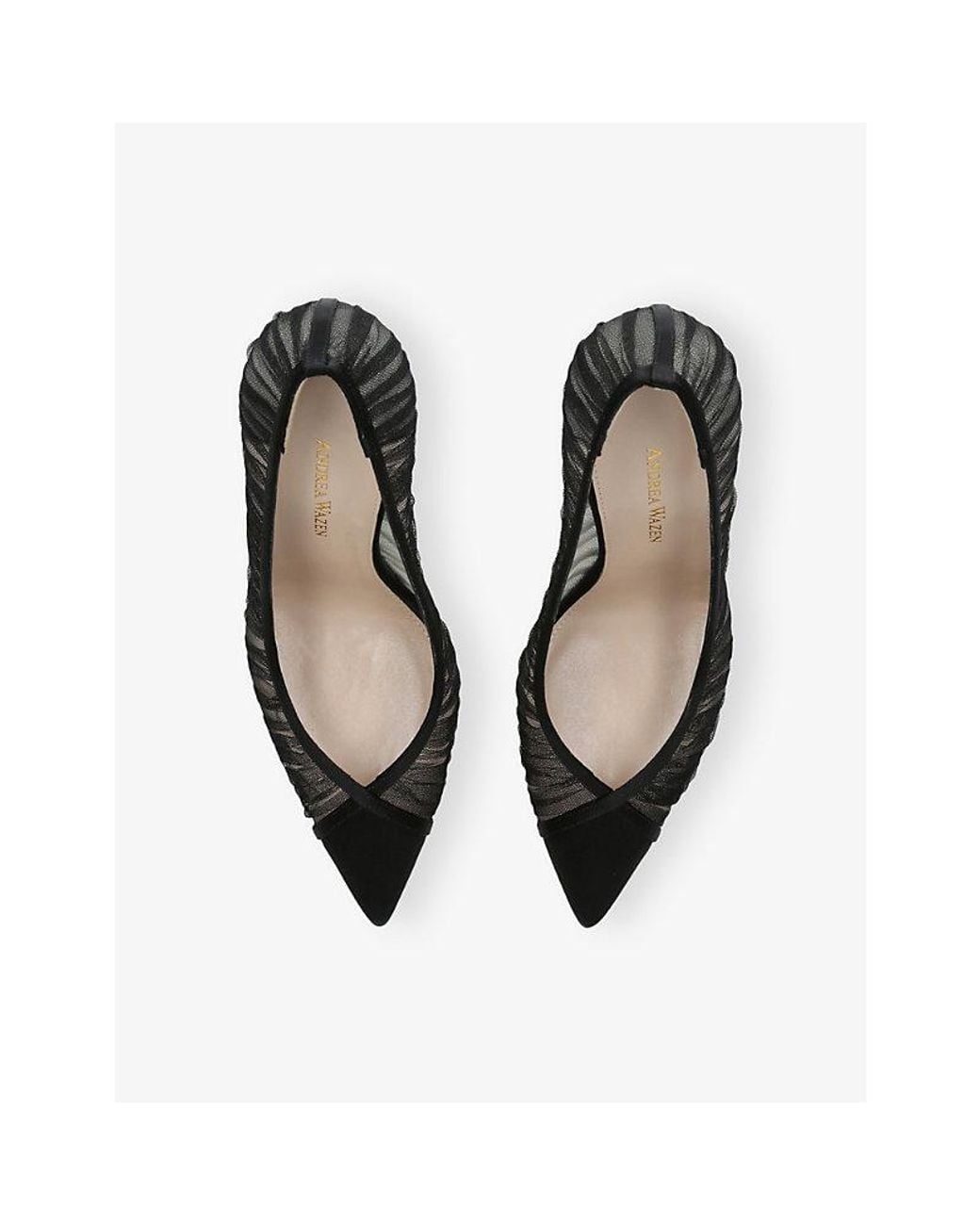 Andrea Wazen Gray Nora 105 Satin Heeled Pumps
