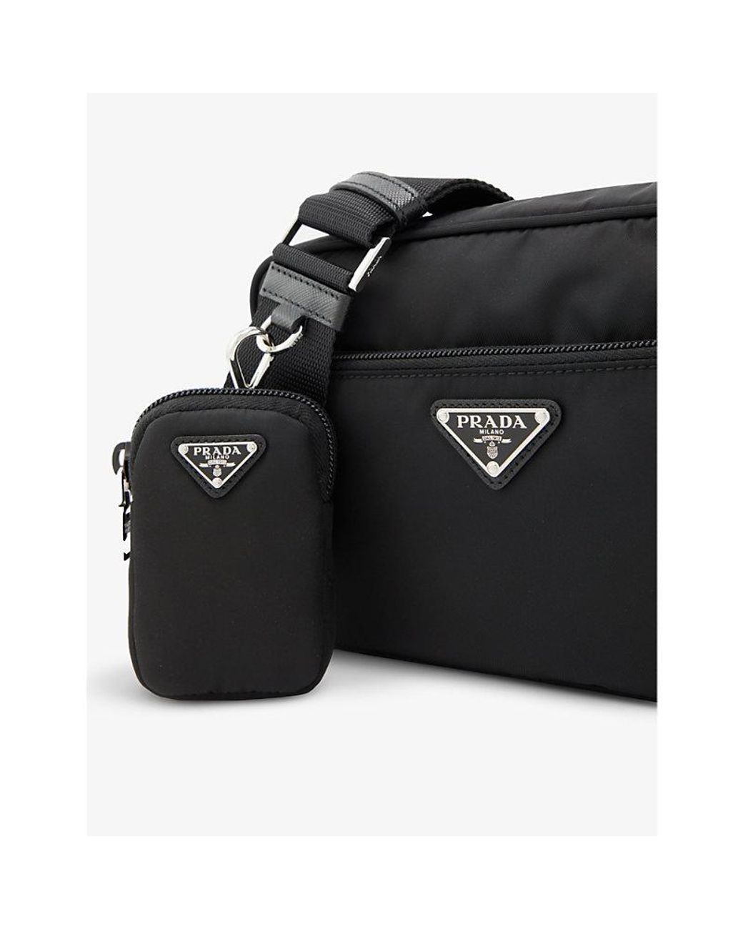 Prada Re-nylon Brand-plaque Recycled-polyamide Cross-body Bag in Black |  Lyst