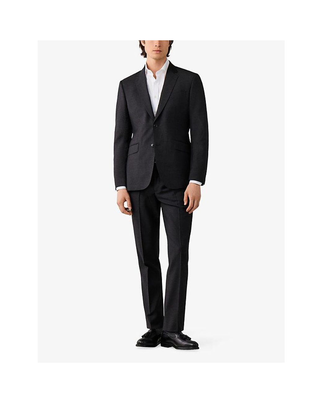 Hackett Black Tailored Single-Breasted Wool Blazer for men