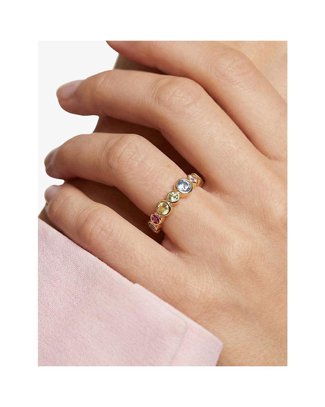Sif Jakobs Metallic Sardinien 18Ct-Plated 925 Sterling- And Multicoloured Cubic Zirconia Ring