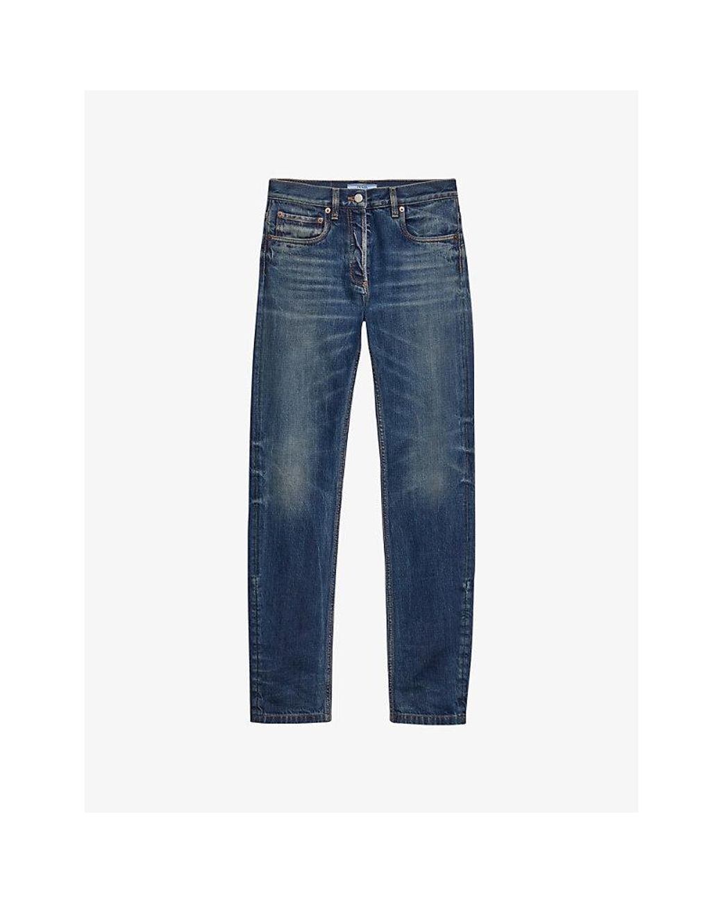 Prada Slim-Fit Selvedge-Denim Jeans in Blue | Lyst